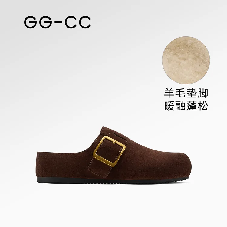 GG-CC【漂浮月岛】秋季新款法式复古勃肯包头拖女半拖鞋外穿7603