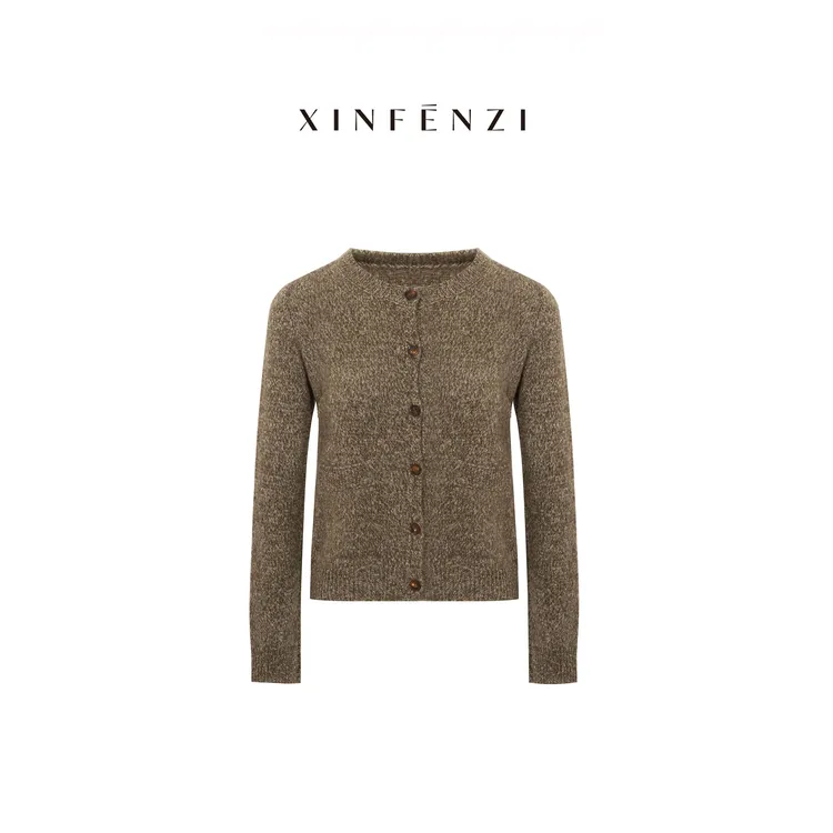【柔肤之享】XINFENZI Miu系百搭进口机丝羊绒羊毛混纺开衫 51159