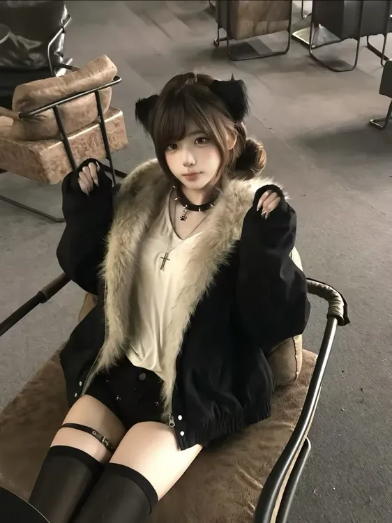 2025年冬季网红高级毛领夹克棉服座山雕情侣男女同款加厚棉衣外套