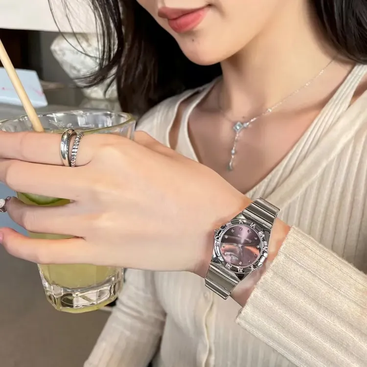 【Crown Kallie】西太后联名土星元素星座紫全自动女士腕表—119