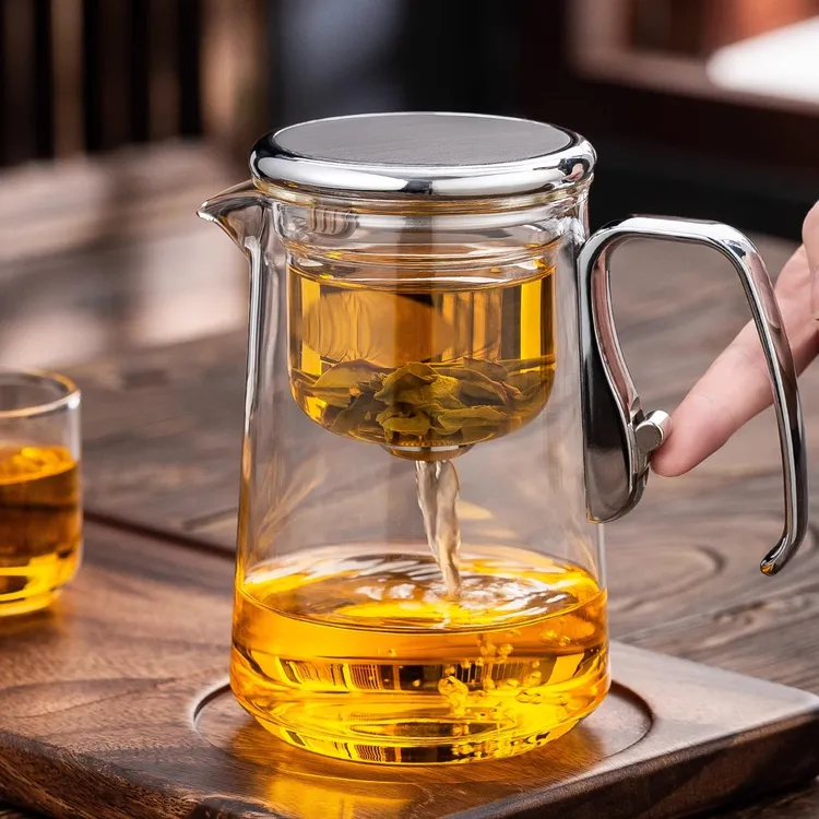 2025新款飘逸杯茶壶茶水分离耐热玻璃内胆磁吸懒人泡茶冲茶器茶具