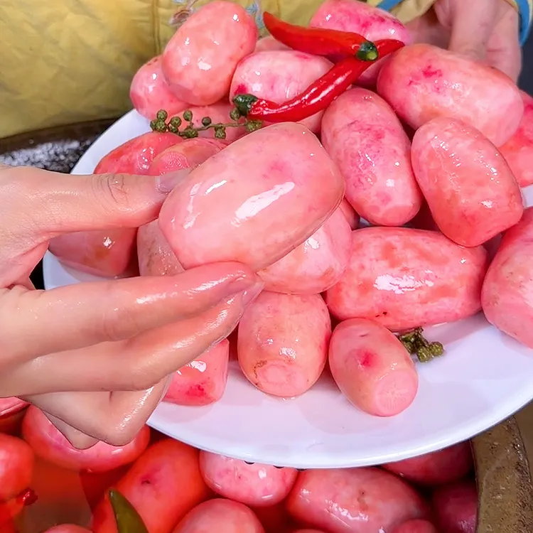 2025新鲜泡红皮小萝卜四川泡菜蛋蛋酸辣味开袋即食四川老坛泡菜