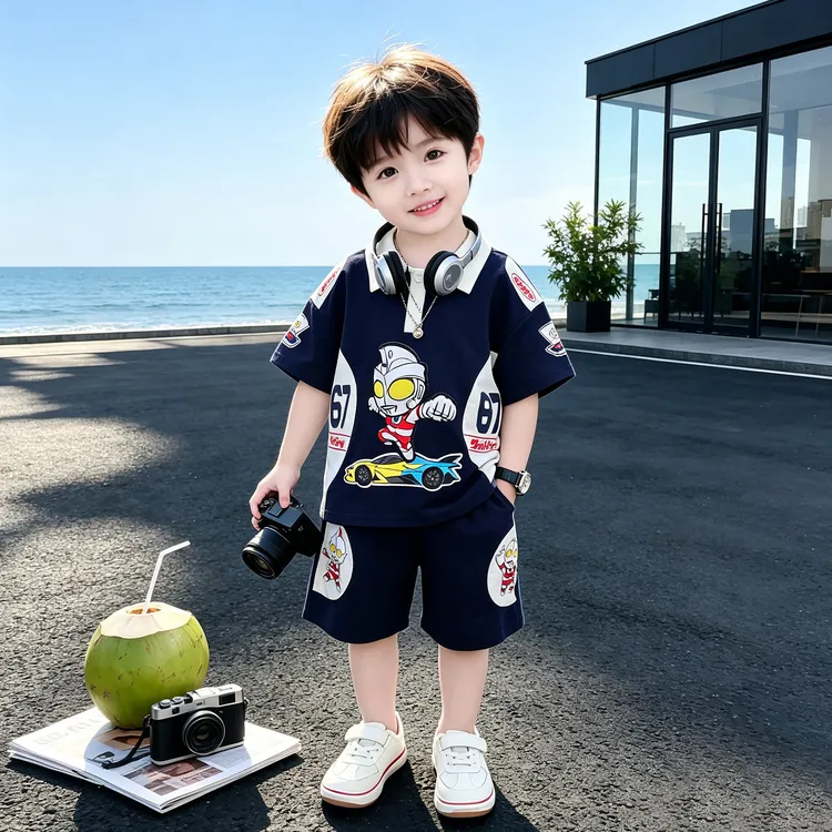 奥特曼衣服男童夏季运动套装2026新款儿童夏装男孩休闲短袖两件套