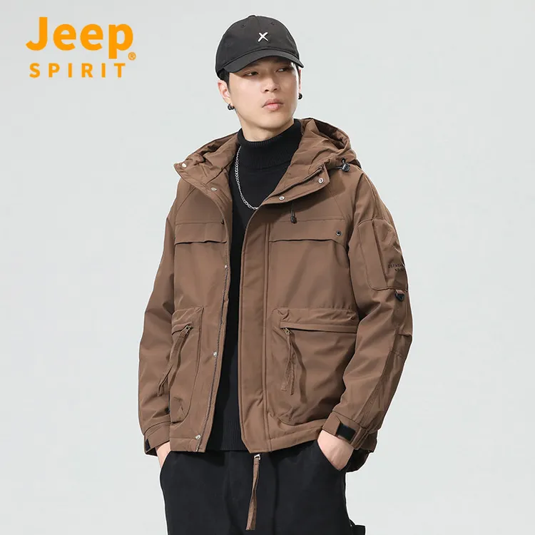 Jeep吉普连帽夹克男2025春秋新款休闲工装男女款夹克潮牌山系外套