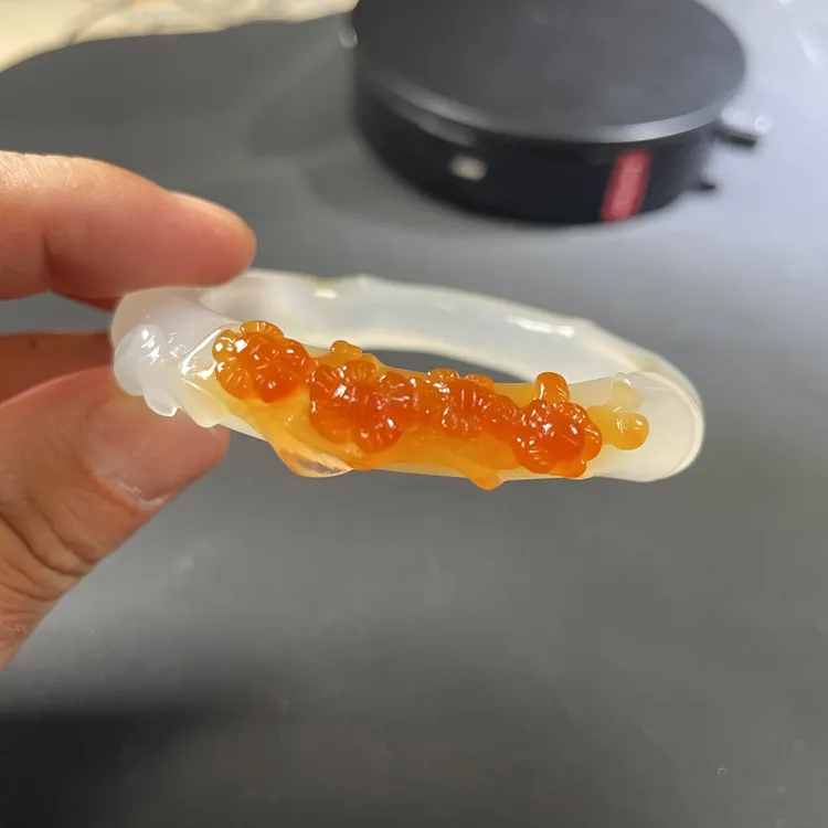 55圈口梅花竹节手环天然玛瑙玉石巧色手工雕刻手镯