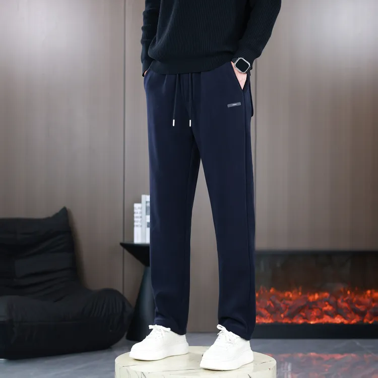 2025秋季新款百搭直筒男裤宽松平脚长裤秋冬休闲裤