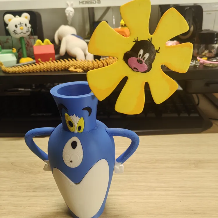 创意可爱汤姆猫花瓶杰瑞爆炸花摆件桌面装饰