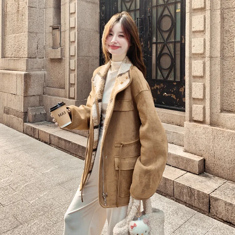 复古文艺范时髦减龄气质大衣女2025冬季新款通勤风显瘦两面穿外套