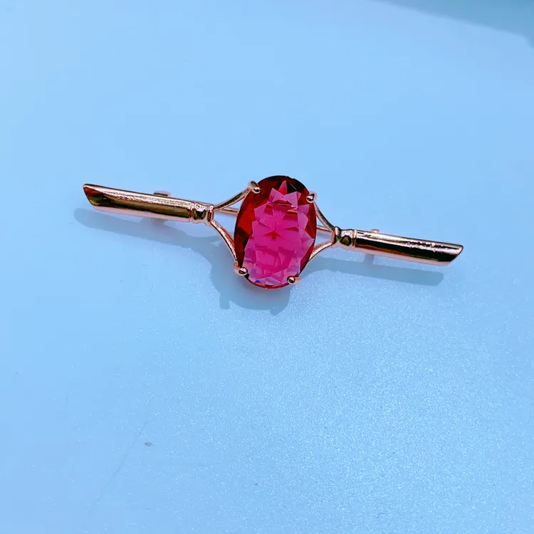 合金玻璃胸针 okya bulapka 玫瑰金色
