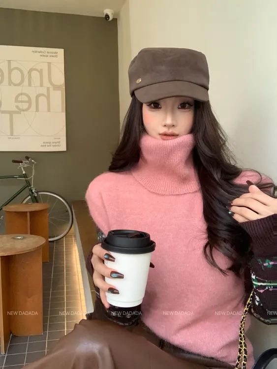 利达 NEW DADADA 秋冬纯色高领坎肩上衣无袖叠穿针织马甲CPM3155