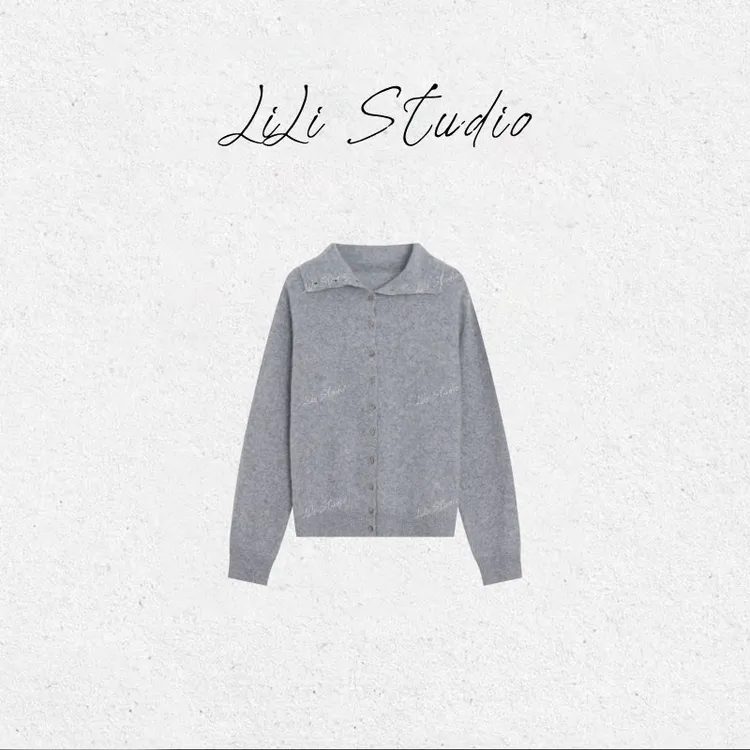 PCNY丨不理理「瑞娜排扣」澳洲进口超细绵羊毛＋山羊绒翻领针织衫女