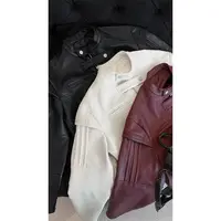龙叨叨秋季新款美式解构设计款皮衣外套男重工复古立领机车服夹克