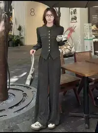 名媛C8705套装小香风显瘦气质网红针织高腰时尚秋季
