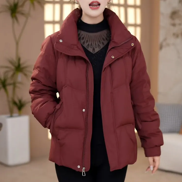 小个子妈妈洋气立领羽绒服2025冬季新款时尚加厚宽松休闲免洗外套