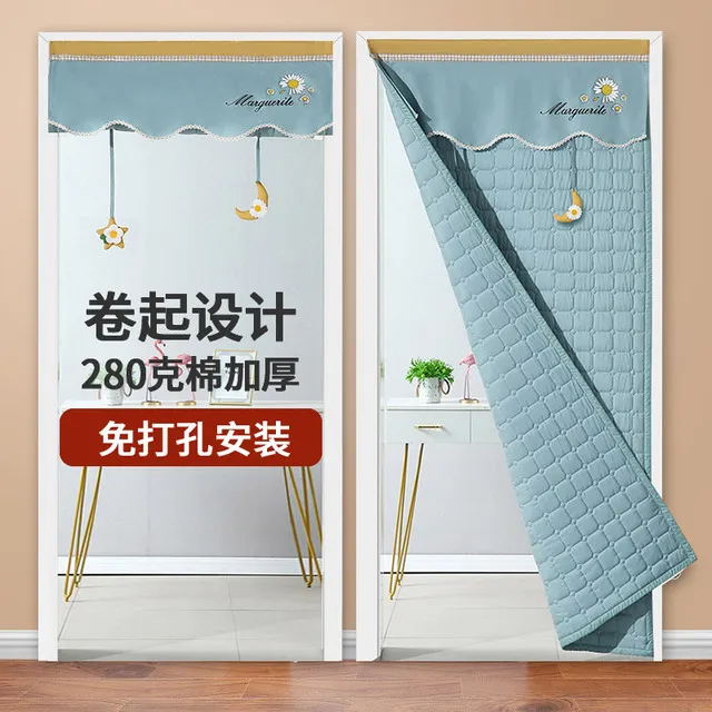 冬季加厚棉门帘挡风保暖免打孔空调帘双面保温欧式隔断窗卧室新品