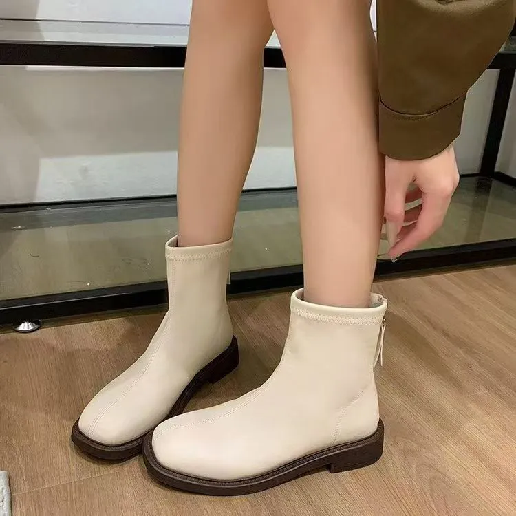 802洋气百搭软底显高显腿长瘦瘦短靴