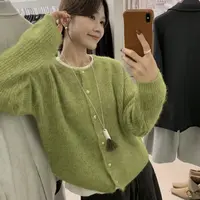 C/08805 （8个羊毛）韩系休闲圆领金扣保暖毛衣开衫 9-27