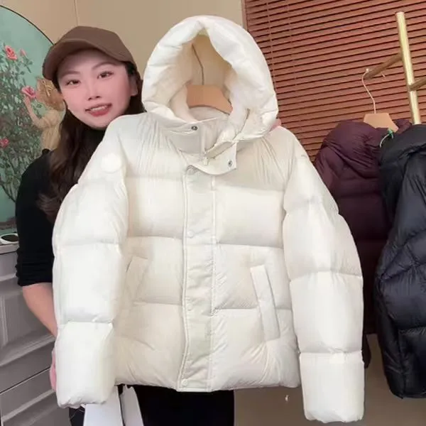 超好看短款羽绒棉服女冬季2025年新款百搭连帽泡芙面包服棉袄外套