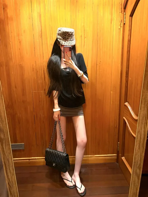 夏季新款洋气衣服女u领慵懒宽松薄款短袖韩系休闲上衣包臀短裙