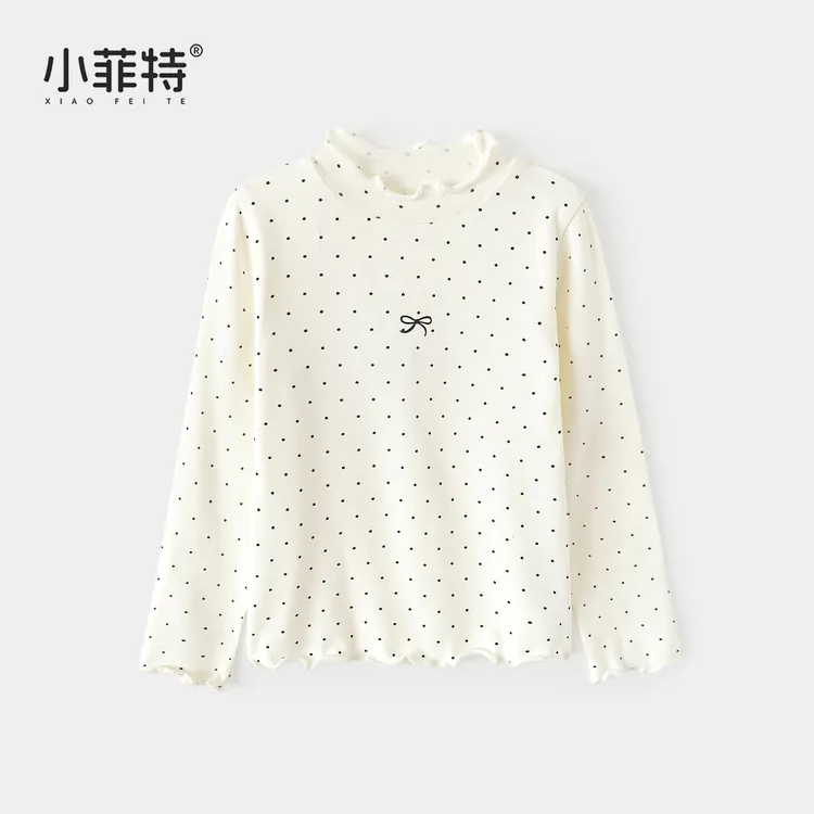 小菲特女童秋装新款休闲打底衫中大童波点上衣儿童衣服YNYQ53358