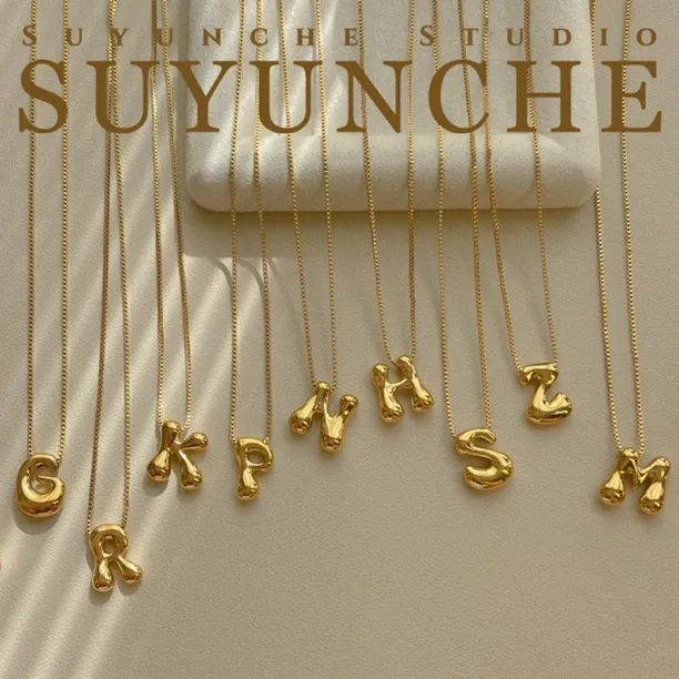 钛钢项链 Suyunche2692百搭别致时尚质感字母项链小众