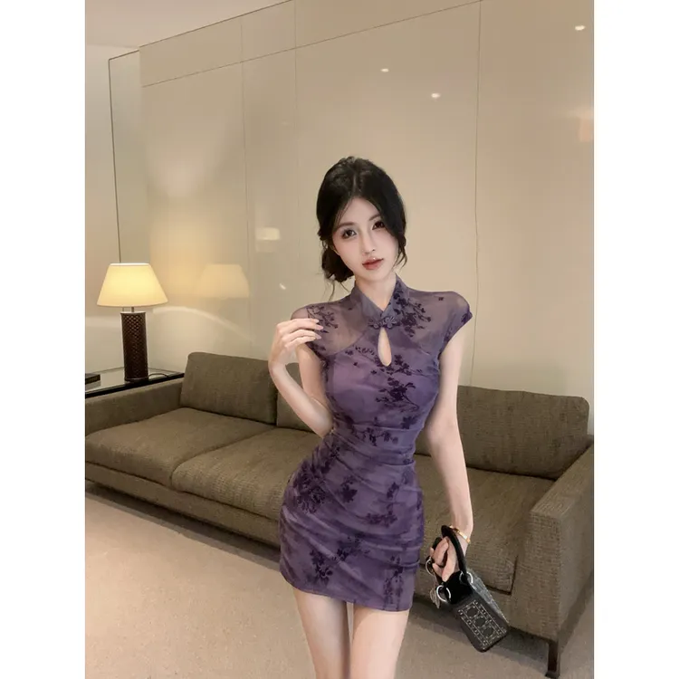 性感风新中式改良旗袍连衣裙夏季2025新款气质绝美包臀修身短裙女
