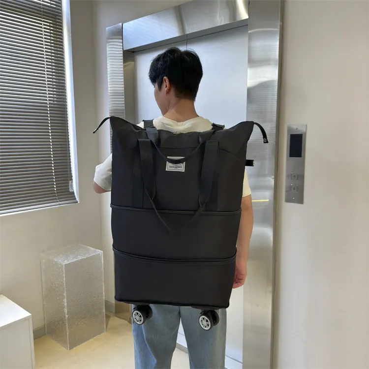 可单间双背扩展万向轮旅行包插拉杆行李包大容量旅行袋干湿行李袋