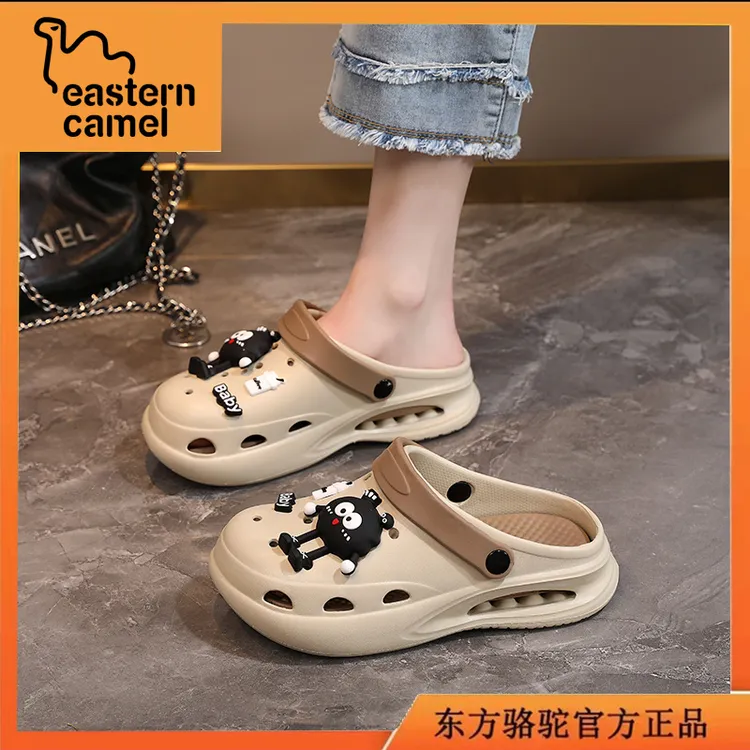 东方骆驼凉鞋女款夏季时尚休闲沙滩鞋女士外穿透气防臭包头洞洞鞋