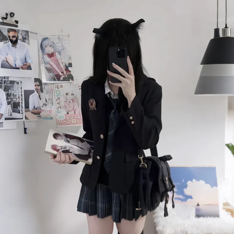 妙氏优品秋款【9件套】jk制服秋冬季新款正版原创校服西服格裙套装