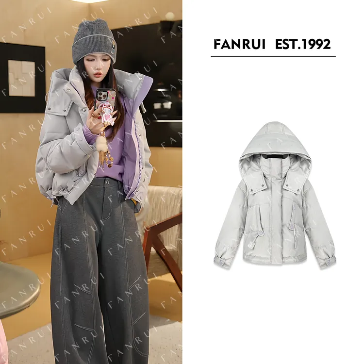 FANRUI/泛芮 「雪境绒影」软fu白鸭绒小众设计短款羽绒服外套B18833