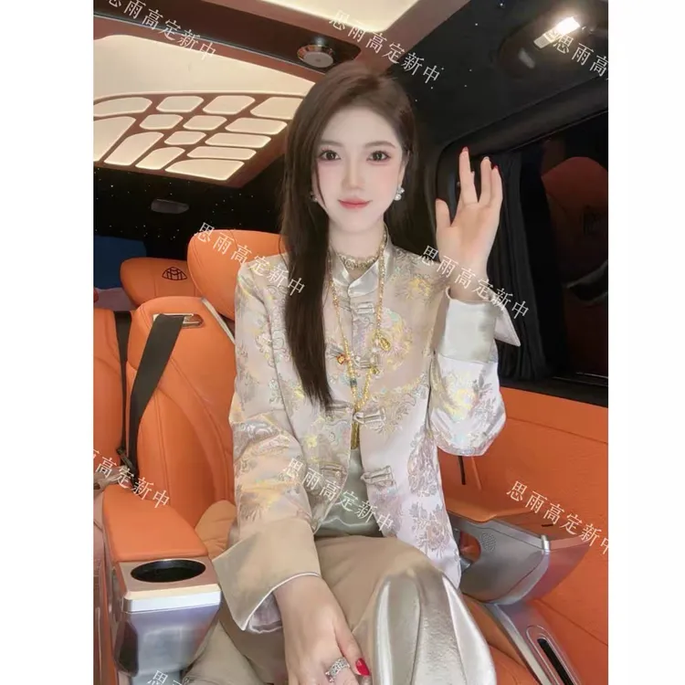 【糖糖专属】新中式常规款立领秋季女短外套小众网红提花复古时尚