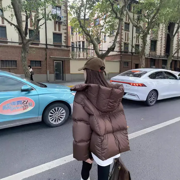 【北海道泡芙】连帽加厚泡芙90白鸭绒小个子面包服短款款女羽绒服