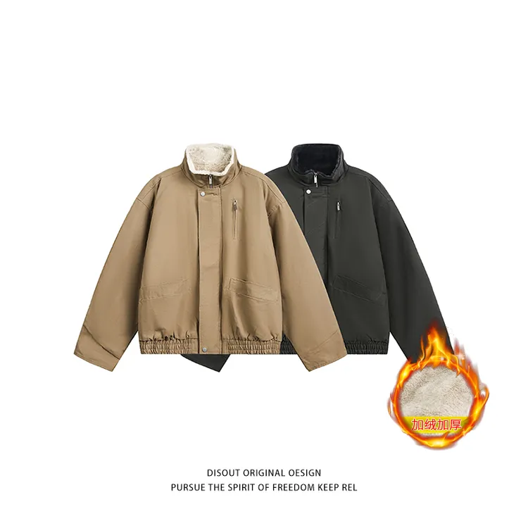 LlGGlCC座山雕Bomber立领飞行夹克棉服秋冬加厚加绒boxy工装外套