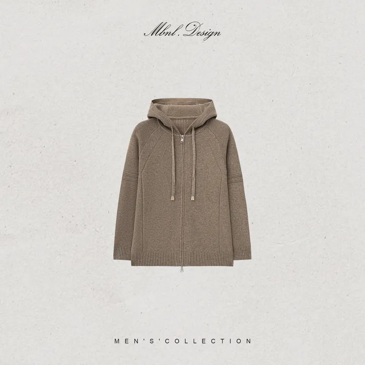 MBNL-F「Mock-Neck」秦磊男装绵羊毛山羊绒混纺连帽衫LL-WWT0101