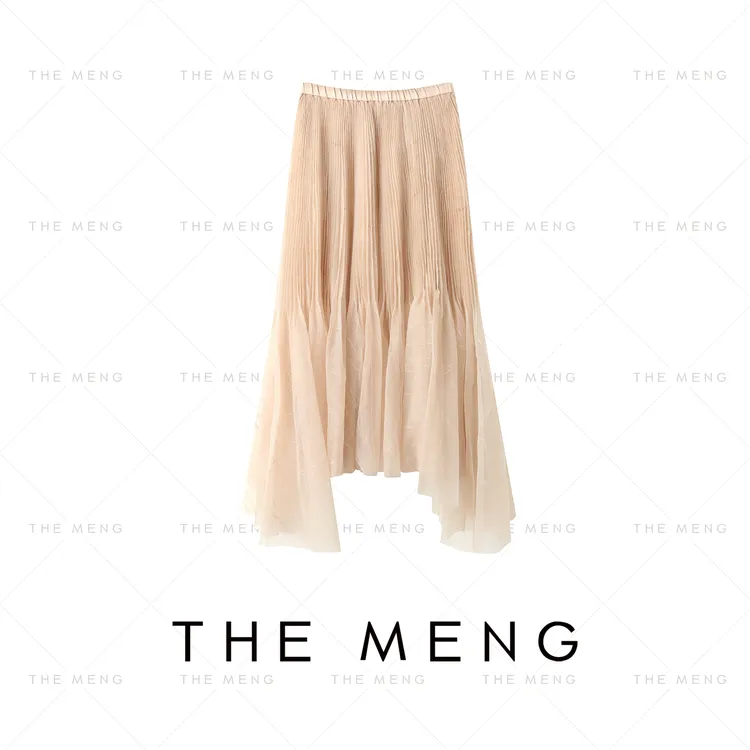 THE MENG【流光】优雅简约薄雾纱通勤显瘦半身裙#M252Q0088
