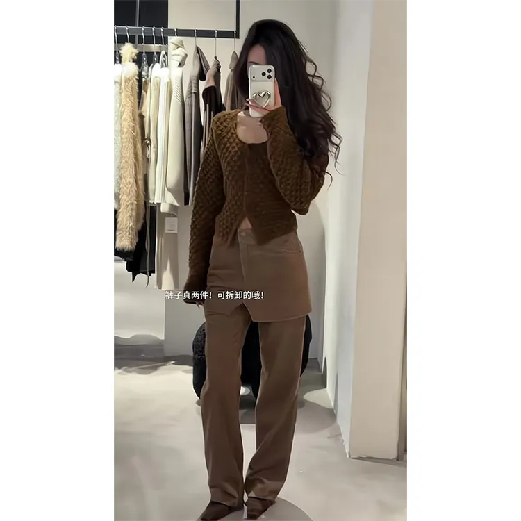 又a又飒御姐韩剧女主气质毛衣减龄针织衫高级感复古屁帘裙子裤子