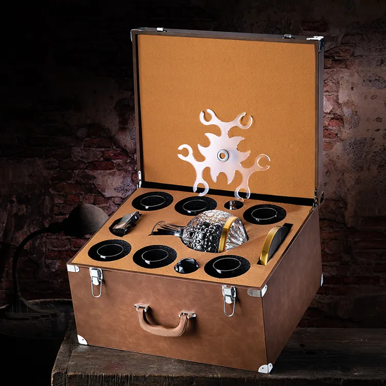 【礼箱装】高档红酒杯套装水晶勃艮第葡萄高脚杯醒酒器酒具礼盒家用