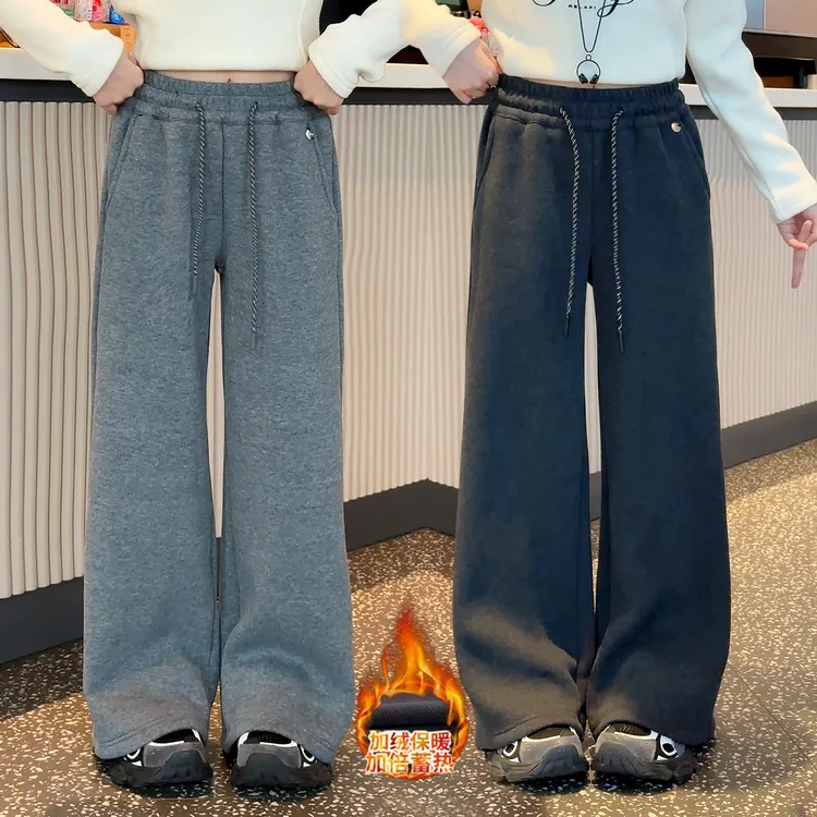 超舒服裤型超好~女童加绒微喇裤秋冬休闲裤中大童裤子微喇裤2896