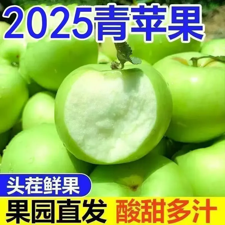 2025年陕西当季采摘的青苹果新苹果酸甜可口孕妇榨汁新鲜水果整箱