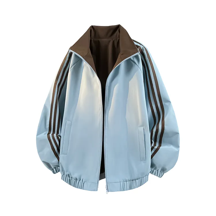 男翻领春季运动拼接显瘦潮流秋季情侣夹克防风登山夹克男士