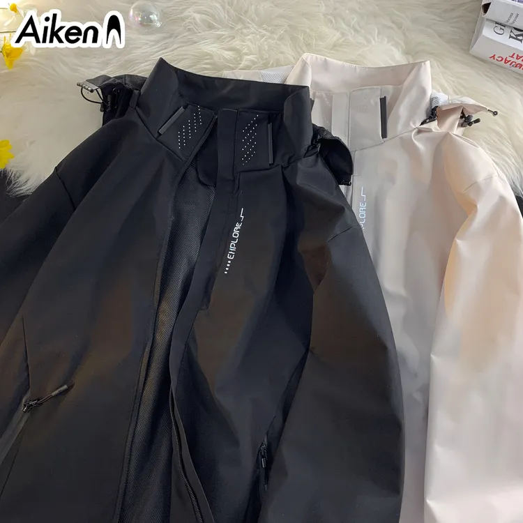 AiKen/爱肯户外可拆卸连帽男士外套三合一春秋季登山情侣防风夹克