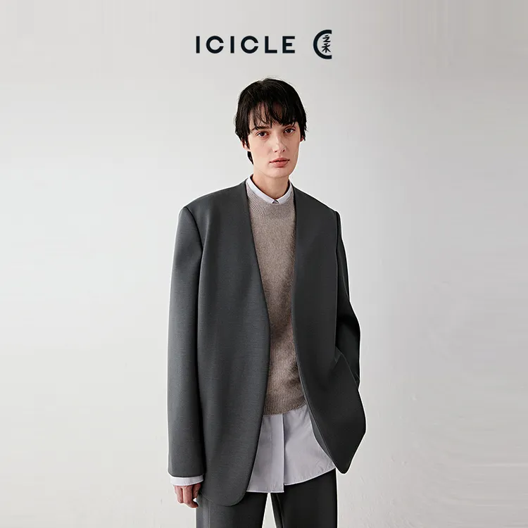 【12.26】ICICLE之禾26春新品厚弹力羊毛罗马布西装外套0284