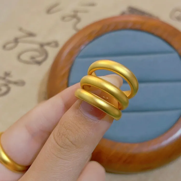 铜合金戒指 精工版卡四闭口手工光面素圈戒指