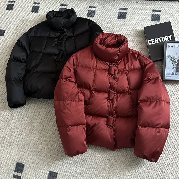 【米可家】年货款缎面加厚面料新国标90白鸭绒安心绒羽绒服9765