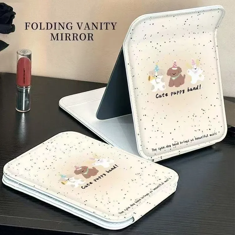 折叠式郁金香化妆镜便携梳妆台高清可折叠大号梳妆镜学生宿舍专用