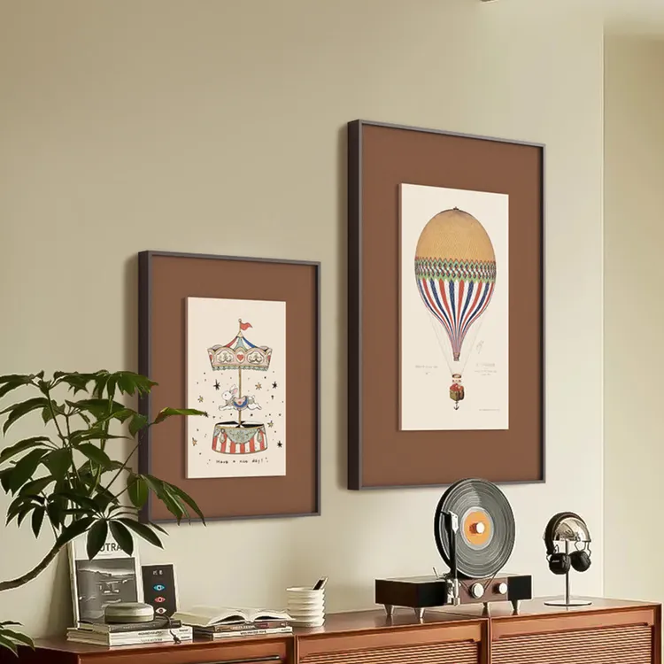 卧室墙面中古风格挂画挂画客厅客厅背景墙网红家居客厅背景墙挂画