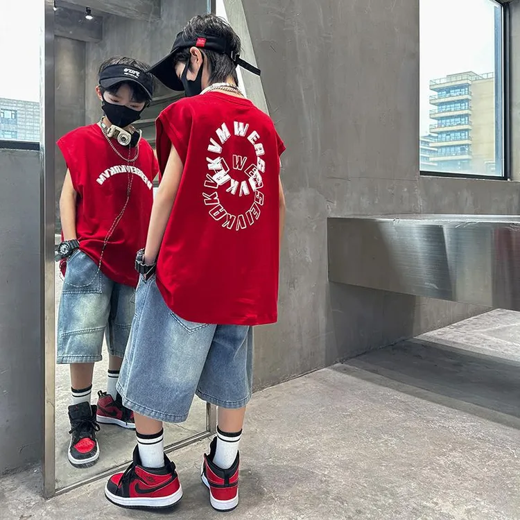 男童背心套装夏季2025新款儿童夏装运动服潮帅气时髦大童夏款衣服
