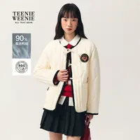 TeenieWeenie小熊羽绒服26蝴蝶结盘扣撞色新中式外套TTJD2611C2D