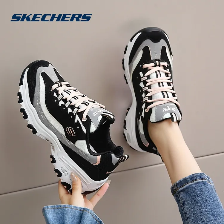 【奶茶熊】斯凯奇厚底熊猫鞋女鞋秋季校园学生休闲鞋显高显瘦运动鞋