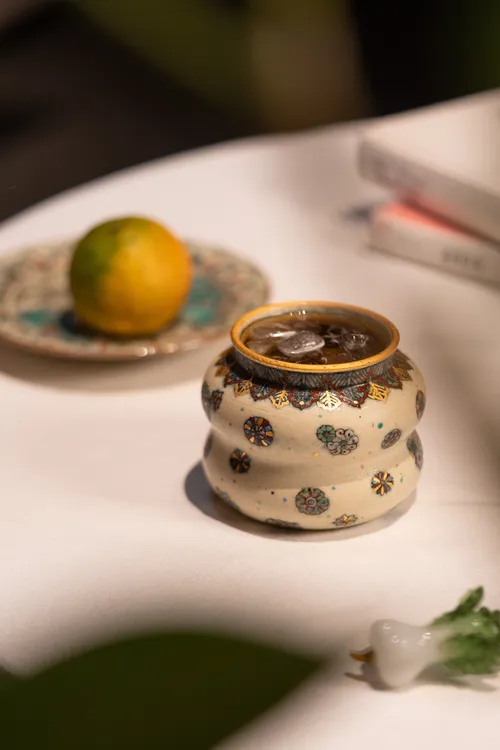 诗瓷集咖啡杯系列 釉上彩 描金皮球花纹 ‖ 葫芦杯